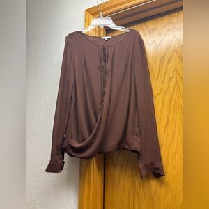 Naked Zebra Cocoa Tie-Front Top